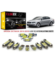 Skoda Octavia 2013-2016 LED İç Aydınlatma Ampul Seti FEMEX Parlak Beyaz