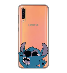 Samsung Galaxy A70 Uyumlu Stitch Desenli Şeffaf Telefon Kılıfı