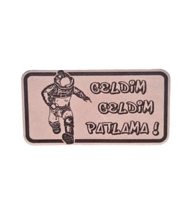 EOD Bomba İmha Deri PEÇ -Geldim Geldim Patlama -Arma - Leather Patch2 (Bej)