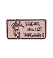 EOD Bomba İmha Deri PEÇ -Geldim Geldim Patlama -Arma - Leather Patch2 (Bej)