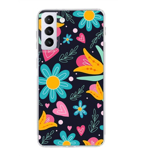 PrintiFy Samsung Galaxy S21 Plus ile Uyumlu 1mm Slim Fit Retro Colors 1 Baskılı Şeffaf  Kılıf