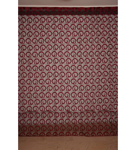 VAKKO ÇİFT RENK BORDO İP PERDE HAZIR DÜĞMELERİ DİKİLMİŞ İP PERDE 300*250 cm