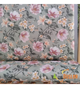Çiçek Desenli Saten Kumaş Bezi 100x180 (Mint Yeşili)