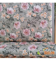 Çiçek Desenli Saten Kumaş Bezi 100x180 (Mint Yeşili)