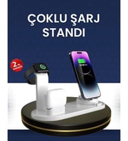 Modern Tasarımlı Çok Fonksiyonlu Kablosuz Şarj Standı