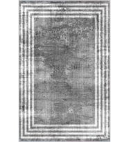 Eliana Home Baskılı, Yıkanabilir Kaymaz Taban Salon Halısı LNA1355-HT485 100x150 cm (Gri)