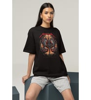 Tasarım Metallica Rock Metal Müzik Grubu Baskılı Unisex Oversize Tişört