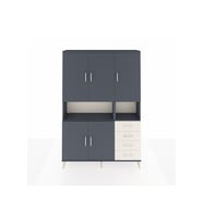 Arges Dolap 7 Raflı 4 Çekmeceli 5 Kapaklı 132x30x195 Antrasit-Antrasit/Aytaşı