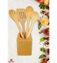 Doğal Diş Budak Ağacı Standlı Ahşap Tahta Kaşık Seti Yemek Servis Kaşık Seti Ahşap Kaşıklık 5 Parça (Model 4)