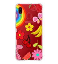 PrintiFy Samsung Galaxy A20 Uyumlu Water Color 5 Baskılı Şeffaf Köşe Korumalı Antişok Kılıf