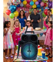 Kablosuz Karaoke Hoparlör Mikrofonlu RGB LED'li Bluetooth Speaker USB TF Kart Destekli