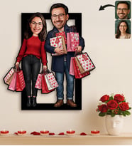 BK Gift Kişiye Özel Sevgili Karikatürlü 3D Ahşap Tablo -34, Fotoğraftan Karikatür, Sevgililer Günü Hediyesi, Ev Hediyesi