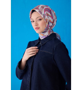 Saf İpek Eşarp 4111D02( Twill İpek) -35 Gri