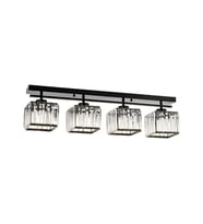 AVONNI AV-60230-4Y-BSY Siyah Boyalı Modern Avize E27 Metal Kristal 80x15cm