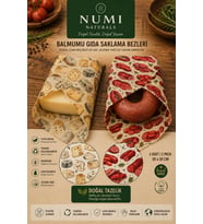 NUMI Naturals Kahvaltı Tazelik Seti 2’li 30x30 cm Balmumu Gıda Saklama Bezi