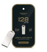 Powerway Premium 128 GB 100MB/S Ultra Hızlı USB 3.1 Metal Silver Flash Bellek