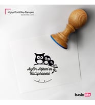 Baykuşlar Kişiye Özel Kitap Damgası Kitap Mührü Kaşe Kitap Mühür Özel Damga 404