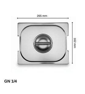 ÜRET Saplı Gastronom Küvet Kapağı GN 1/4 (26,5 × 16,2 cm)
