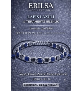 Sertifikalı Lapis Lazuli Taşı Bileklik - 5 mm Küp Kesim Terahertz Doğal Taş Ayarlanabilir (Çok Renkli)