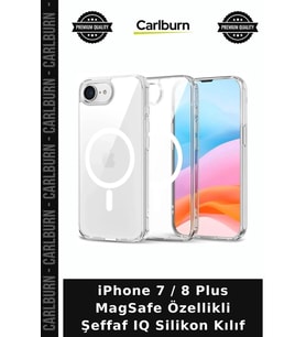 iPhone 7 / 8 Plus MagSafe Özellikli Şeffaf IQ Silikon Kılıf Kapak Cep Aksesuarı Cihaz Koruma