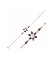 Gümüş Rose Mor Lotus Çiçeği Bileklik CSR2183367