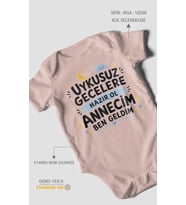 Anneye Özel Kısa Kollu Bebek Body %100 Pamuk