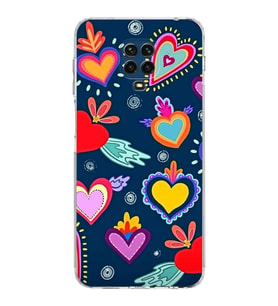 PrintiFy Xiaomi Redmi Note 9 Pro ile Uyumlu Retro Color 3  Kamera Korumalı Şeffaf  Kılıf