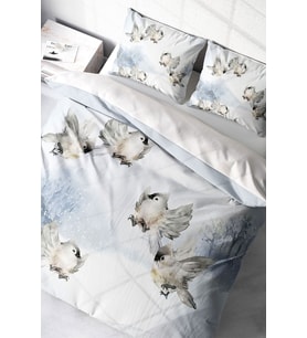 Snow Bird 3d Pamuk Saten Çift Kişilik Nevresim Takımı