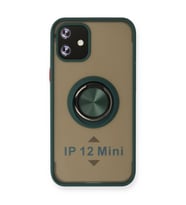 İphone 12 Mini Kılıf Montreal Yüzüklü Kapak - Yeşil