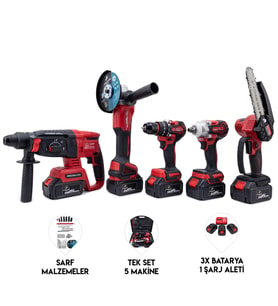 CHELİKBEI BEŞLİ SET MW350R (10mm Ç.Mandren+S.Sıkma+Ş.Spral+Ş.Hilti+Budama)