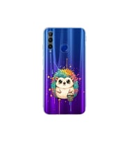 Honor 20 Lite ile Uyumlu Splash Kirpi Tasarımlı Şeffaf Silikon Kılıf