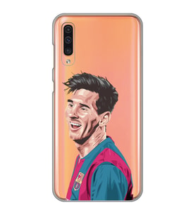 Samsung Galaxy A70 Uyumlu Lionel Messi Tasarımlı Şeffaf Telefon Kılıfı