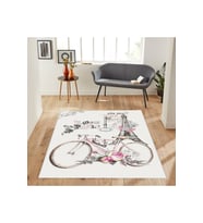Rovigo Home Dijital Baskı Yıkanabilir Kaymaz Taban Salon Halısı RVG1888-SD637 (Beyaz)