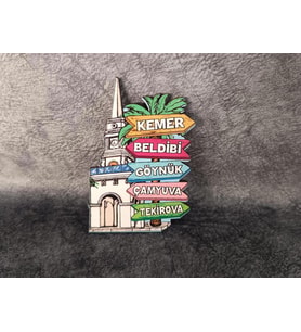 Magnet Çapa Gemi Dümen Kule Ağaç Saat Bayrak Buzdolabı Süsü Ahşap Magnet Mıknatıslı Hediyelik Eşya