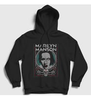 Presmono Unisex Siyah NY Marilyn Manson Kapüşonlu Sweatshirt 38789tt
