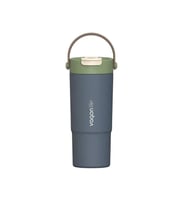 VAGONLİFE ÇELİK PİPETLİ/PİPETSİZ KULLANIM SİLİKON EL ASKILI MATARA/TERMOS VGN1102 660ML - LACİVERT