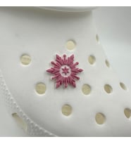 Terlik Süsü ve Aksesuarı , Çanta Süsü – Jibbitz Frozen Kar Tanesi Görsel Figür Aksesuar (Y.Pembe)