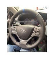 Hyundai I20 2015-2018 Araca Özel Direksiyon Kılıfı (NOKTA KARBON MAVİ ŞERİT)