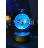 Renk Değiştiren Led Işıklı Dolunay Pilli Cam Küre 6 cm