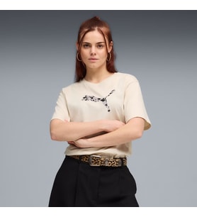 PUMA Essential Graphic Animal Bej Pamuklu Kadın Spor Tişört - 691821 87