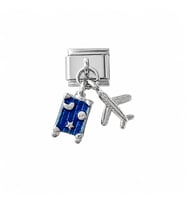 CM Jewelry Uçak ve Bavul İtalyan Bileklik Charm