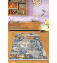 Eflatun Vintage Dokuma Pamuk Taban Kaymaz Kilim KLM326