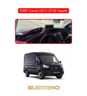 FORD Transit (2013-2018) KapaklıTORPİDO KORUMA HALISI KIRMIZI KENAR