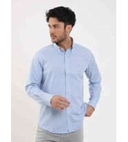 Mavi Erkek Regular Fit Pitikare Desenli Düğmeli Yaka Uzun Kol Gömlek