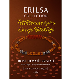 Sertifikalı Tetiklenme Azaltıcı Enerji Bilekliği - Rose Hematit Kristali Doğal Taş 4mm (Çok Renkli)