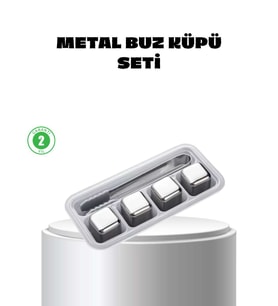 Paslanmaz Çelik Metal Buz Küpü Seti Sulandırmadan Soğutma ve Klips Dahil
