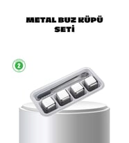 Paslanmaz Çelik Metal Buz Küpü Seti Sulandırmadan Soğutma ve Klips Dahil