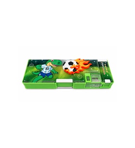 Dino Football Temalı Çift Taraflı Fonksiyonel Plastik Kalem Kutusu