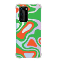 PrintiFy Huawei P40 Pro Uyumlu Köşe Korumalı Renkli Desen Tasarımlı Şeffaf Silikon Kılıf
