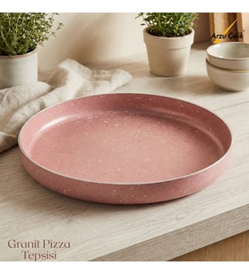 ARZU ÇELİK 32 Cm Granit Pizza Tepsisi - Pembe